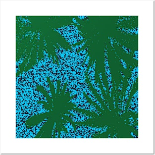 Palm Trees Blue Sky Abstract Background Silhouette Art Posters and Art